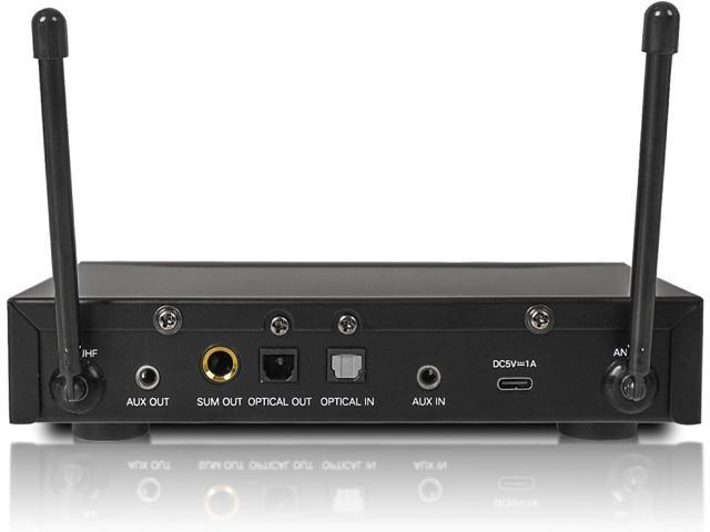 Sound Town 100 Channels Wireless Microphone Karaoke Mixer System with 2 Metal Handheld Microphones, Optical (Toslink), AUX, for Smart TV, Home...