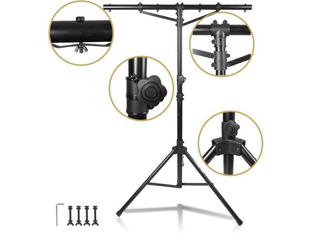 Sound Town 2-Pack DJ Lighting Stand, Height Adjustable, 9 ft Tall, with T-Bar and Tripod Base (STLS-T09-PAIR)