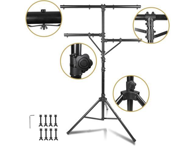 Sound Town DJ Lighting Stand, Height Adjustable, 9 ft Tall, with Side Bars and Tripod Base (STLS-M09)