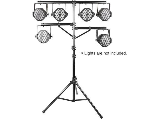 Sound Town 2-Pack DJ Lighting Stand, Height Adjustable, 9 ft Tall, with Side-Bars and Tripod Base (STLS-M09-PAIR)