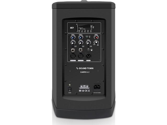 Sound Town Pair of Portable Column Speaker System, with Two Powered Subwoofers, Two Column Speakers, Three Handheld Microphones (CARPO-L1MKT3)
