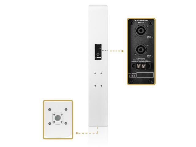 Sound Town High-Power 1300W Passive Column Line Array Speaker with 6x5 Woofers, Dual Compression Drivers, Birch Plywood, Wall Mount, for...