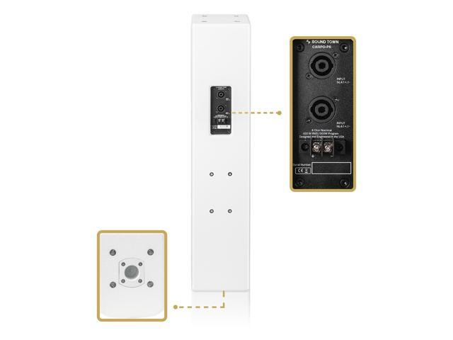 Sound Town High-Power 900W Passive Column Line Array Speaker with 4x5-Inch Woofers, Dual Compression Drivers, Birch Plywood, Wall Mount for...