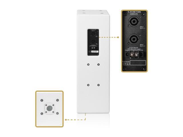 Sound Town Pair of High-Power 500W Passive Column Line Array Speakers with 2x5 Woofers, Dual Compression Drivers, Birch Plywood, Wall Mount,...