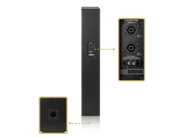 Sound Town High-Power 1300W Passive Column Line Array Speaker with 6x5 Woofers, Dual Compression Drivers, Birch Plywood, Wall Mount, for...