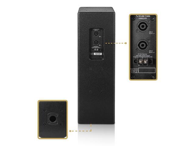 Sound Town Pair of High-Power 500W Passive Column Line Array Speakers with 2x5 Woofers, Dual Compression Drivers, Birch Plywood, Wall Mount,...