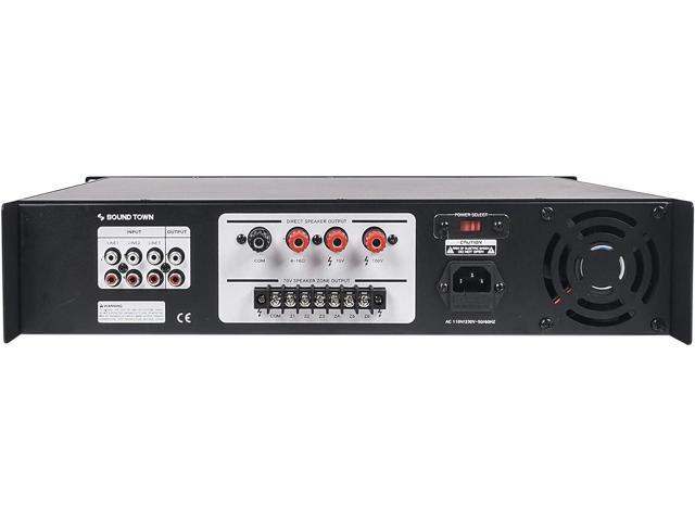 Sound Town Commercial Restaurant Bluetooth Amplifier + Surface-Mount Speaker Set, with One 6-Zone 70V/100V Amplifier with Bluetooth, 6 x 6.5-Inch...