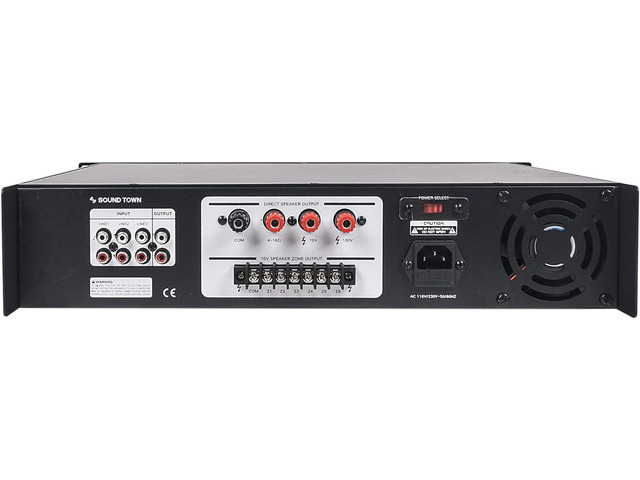 Sound Town Commercial Restaurant Bluetooth Amplifier + Surface-Mount Speaker Set, with One 6-Zone 70V/100V Amplifier with Bluetooth, 6 x 6.5-Inch...