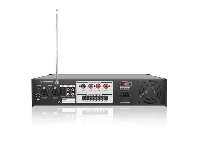 Sound Town 600W 6-Zone 70V/100V Commercial Power Amplifier with Bluetooth, Optical, Phantom Power, for Restaurants, Lounges, Bars, Pubs, Schools...