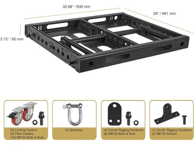 Sound Town ZETHUS Series Flying/Caster/Stacking Frame for ZETHUS-212LMH Line Array Speakers, Multi-Functional Design (ZETHUS-212FF)