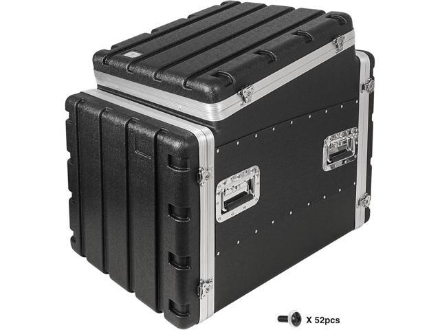 Sound Town Lightweight and Compact 10U ATA ABS Rack Case, with Slant Mixer Top, 24.5' Depth, 12U Top and 10U Side Spaces (STMR-A12X10U)