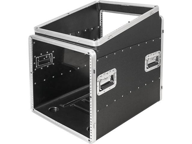 Sound Town Lightweight and Compact 10U ATA ABS Rack Case, with Slant Mixer Top, 24.5' Depth, 12U Top and 10U Side Spaces (STMR-A12X10U)