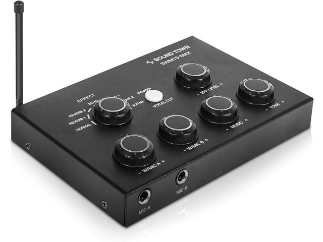 Sound Town 16 Channels Wireless Microphone Karaoke Mixer System w/ 2 Wireless Mics, HD ARC, Optical (Toslink), AUX, Supports Smart TV, Media Box,...