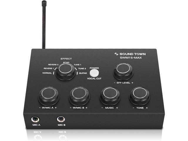 Sound Town 16 Channels Wireless Microphone Karaoke Mixer System w/ 2 Wireless Mics, HD ARC, Optical (Toslink), AUX, Supports Smart TV, Media Box,...