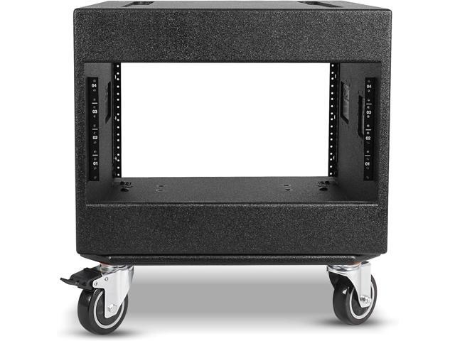 Sound Town 8U PA/DJ Rack/Road Case with 8-Space, Industry-Grade Plywood with Polyurea Coating, Rain Cover, Casters, 21.7' Rackable Depth - Pro Tour...