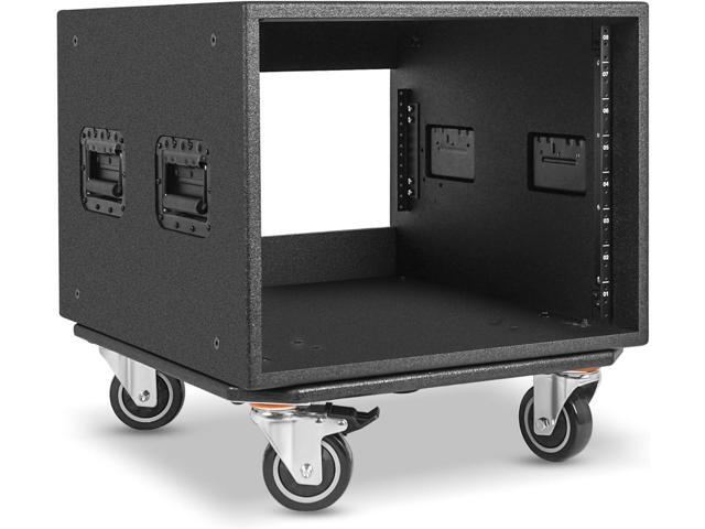 Sound Town 8U PA/DJ Rack/Road Case with 8-Space, Industry-Grade Plywood with Polyurea Coating, Rain Cover, Casters, 21.7' Rackable Depth - Pro Tour...