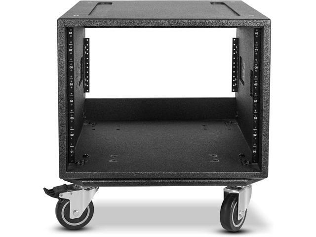 Sound Town 8U PA/DJ Rack/Road Case with 8-Space, Industry-Grade Plywood with Polyurea Coating, Rain Cover, Casters, 21.7' Rackable Depth - Pro Tour...