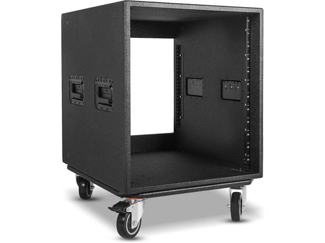 Sound Town 12U PA/DJ Rack/Road Case with 12-Space, Industry-Grade Plywood with Polyurea Coating, Rain Cover, Casters, 21.7' Rackable Depth - Pro...