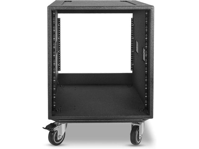Sound Town 12U PA/DJ Rack/Road Case with 12-Space, Industry-Grade Plywood with Polyurea Coating, Rain Cover, Casters, 21.7' Rackable Depth - Pro...