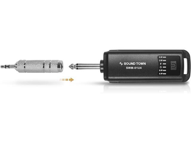 Sound Town 2.4G Hz Rechargeable Wireless Microphone System with 4 x Handheld Mic, 1/4' Mini Portable Receiver, Built-in EQ, Effects for Karaoke,...