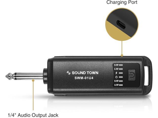 Sound Town 2.4G Hz Rechargeable Wireless Microphone System with 4 x Handheld Mic, 1/4' Mini Portable Receiver, Built-in EQ, Effects for Karaoke,...
