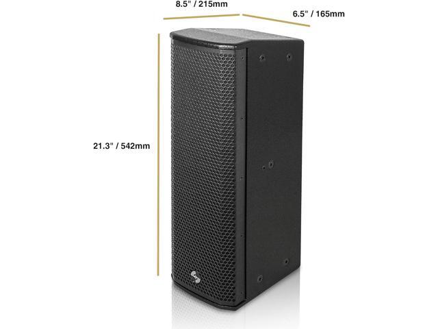 Sound Town Powered Column Line Array Speaker with 2x5-Inch Woofers, Dual Compression Drivers, Class-D amp. TWS, Birch Plywood, Wall Mount...