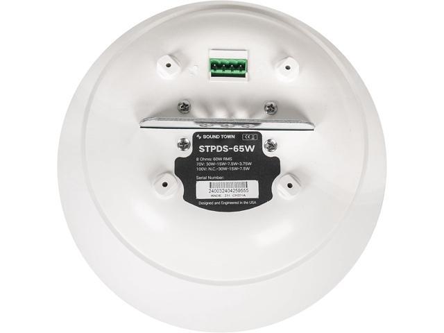 Sound Town 6.5' Weather-Resistant Pendant Speaker, 70V/100V/8-Ohm, Indoor/Outdoor Commercial Speaker for Home and Commerical Installation, White...