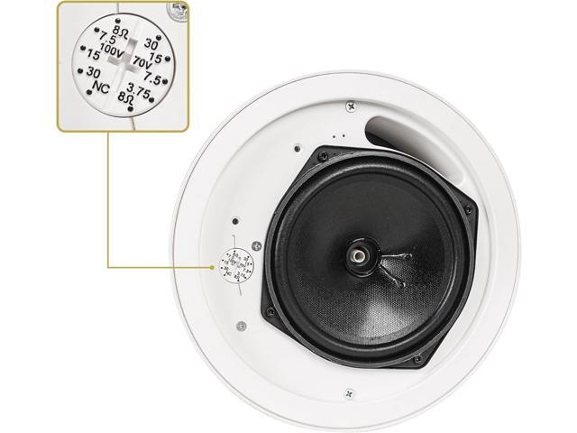 Sound Town 6.5' Weather-Resistant Pendant Speaker, 70V/100V/8-Ohm, Indoor/Outdoor Commercial Speaker for Home and Commerical Installation, White...