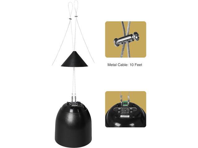 Sound Town 6.5' Weather-Resistant Pendant Speaker, 70V/100V/8-Ohm, Indoor/Outdoor Commercial Speaker for Home and Commercial Installation, Black...