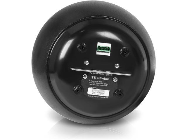 Sound Town 6.5' Weather-Resistant Pendant Speaker, 70V/100V/8-Ohm, Indoor/Outdoor Commercial Speaker for Home and Commercial Installation, Black...