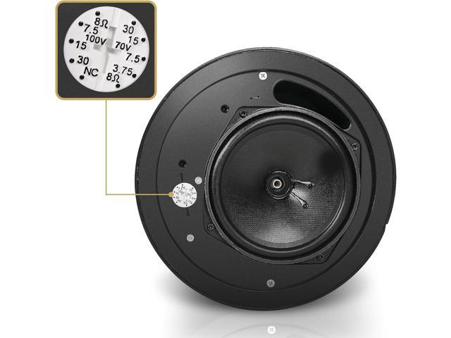 Sound Town 6.5' Weather-Resistant Pendant Speaker, 70V/100V/8-Ohm, Indoor/Outdoor Commercial Speaker for Home and Commercial Installation, Black...