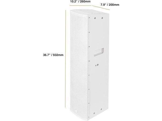Sound Town High-Power Powered Column Line Array Speaker with 4x6.5-Inch Woofers, Dual Compression Drivers, Class-D w/DSP, TWS, Birch Plywood, Wall...