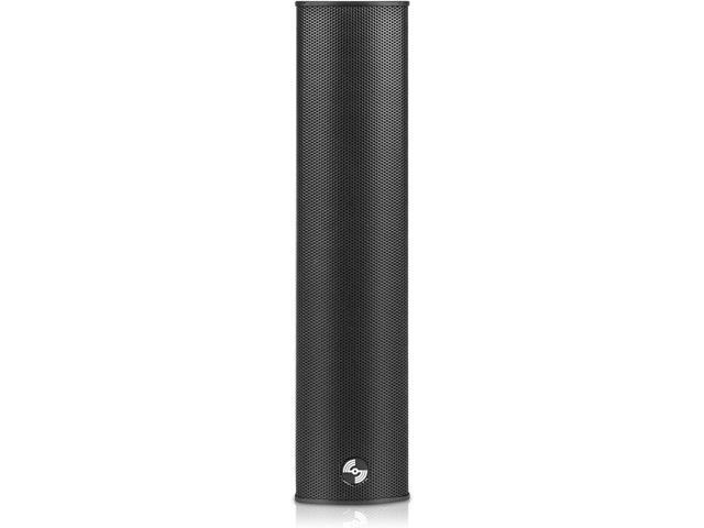 Sound Town Weather-Resistant Compact Aluminum Line Array Column Speaker with Wall Mount Bracket, 4 x 3 Woofers, 2 x 1.2 Dome Tweeters, Black, for...