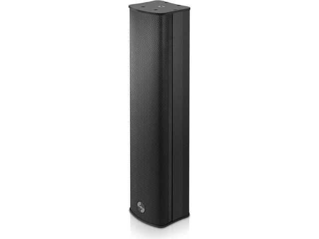 Sound Town Weather-Resistant Compact Aluminum Line Array Column Speaker with Wall Mount Bracket, 4 x 3 Woofers, 2 x 1.2 Dome Tweeters, Black, for...