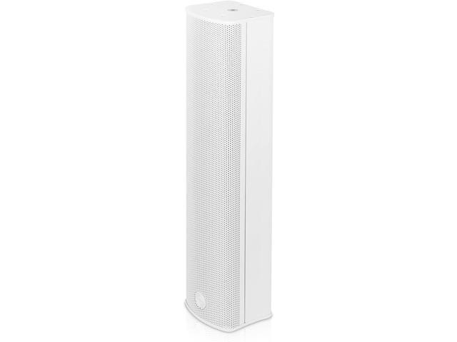 Sound Town Weather-Resistant Compact Aluminum Line Array Column Speaker with Wall Mount Bracket, 4 x 3 Woofers, 2 x 1.2 Dome Tweeters, White, for...