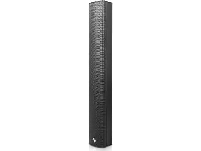 Sound Town Weather-Resistant Compact Aluminum Line Array Column Speaker with Wall Mount Bracket, 6 x 3 Woofers, 4 x 1.2 Dome Tweeters, Black, for...