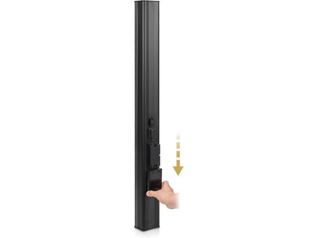 Sound Town Weather-Resistant Compact Aluminum Line Array Column Speaker with Wall Mount Bracket, 10 x 3 Woofers, 6 x 1.2 Dome Tweeters, Black, for...
