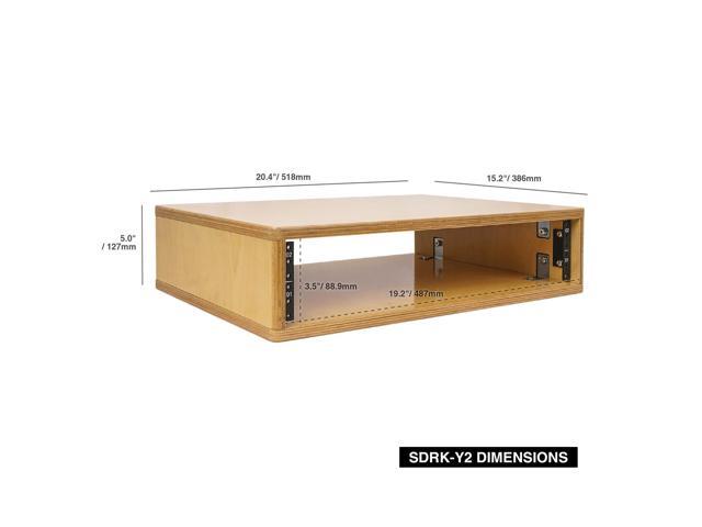 Sound Town DIY 2U Studio Rack with Baltic Birch Plywood, Golden Oak for Recording Room, Home Studio (SDRK-Y2)