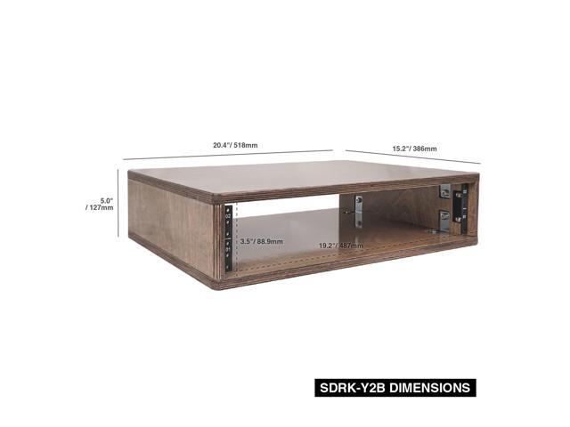 Sound Town DIY 2U Studio Rack with Baltic Birch Plywood, Weathered Gray for Recording Room, Home Studio (SDRK-Y2B)