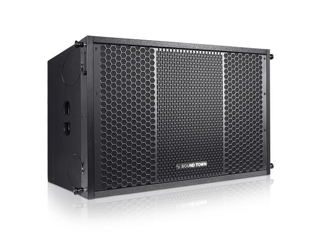 Sound Town ZETHUS Series Powered Line Array Speaker System with One 15-inch Subwoofer, Two 10-inch Line Array Speakers with Onboard DSP, Black...