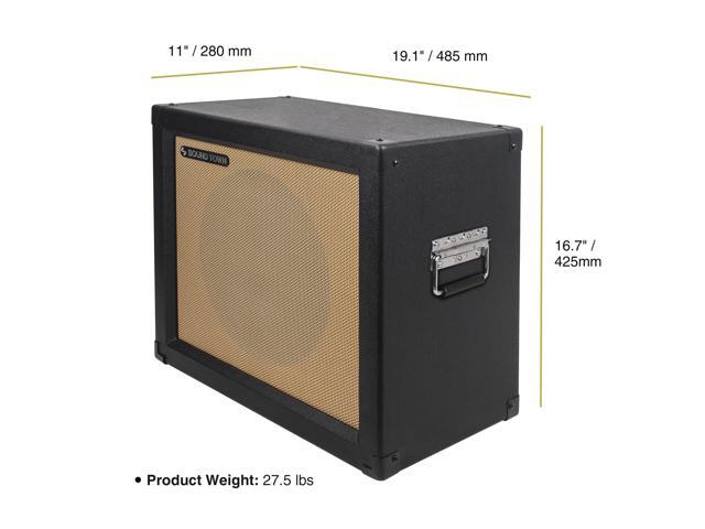 Sound Town 1 x 12' 65W Open-back Guitar Speaker Cabinet, Birch Plywood, Black Tolex, Wheat Cloth Grille (GUC112OBBK)