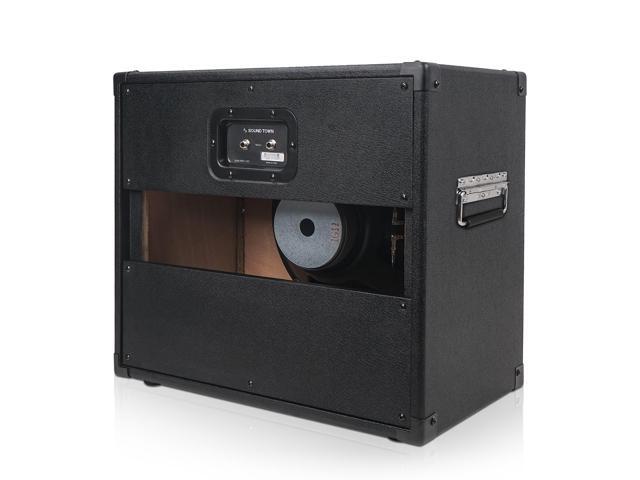 Sound Town 1 x 12' 65W Open-back Guitar Speaker Cabinet, Birch Plywood, Black Tolex, Wheat Cloth Grille (GUC112OBBK)