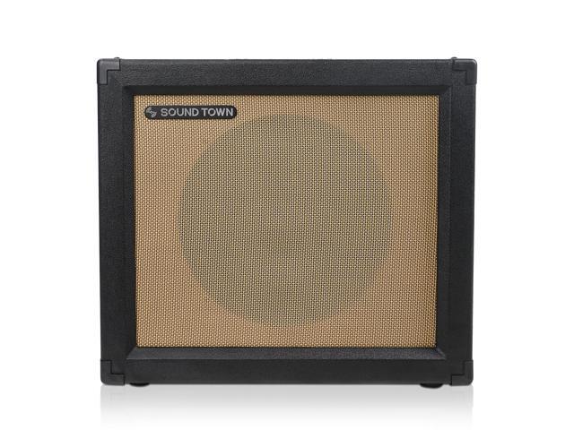 Sound Town 1 x 12' 65W Open-back Guitar Speaker Cabinet, Birch Plywood, Black Tolex, Wheat Cloth Grille (GUC112OBBK)