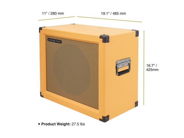Sound Town 1 x 12' 65W Open-back Guitar Speaker Cabinet, Birch Plywood, Orange Tolex, Wheat Cloth Grille (GUC112OBOR)
