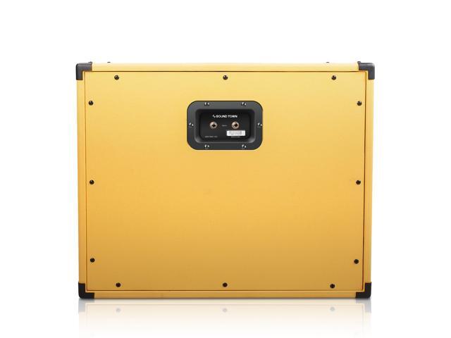 Sound Town 1 x 12 65W Guitar Speaker Cabinet with Birch Plywood Construction, Orange Tolex, Wheat Cloth Grille (GUC112OR)
