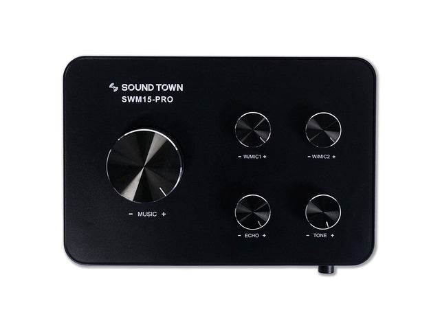 Sound Town Wireless Microphone Karaoke Mixer System with HD Audio Return Channel, Optical, AUX, Bluetooth - Supports Smart TV, Media Box, Sound Bar...