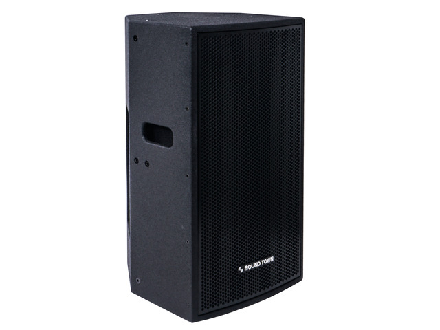 Sound Town CARME Series Powered PA Speaker and Subwoofer Combo Set with One 15 PA Speaker, One 18 Subwoofer, One Subwoofer Pole, Black