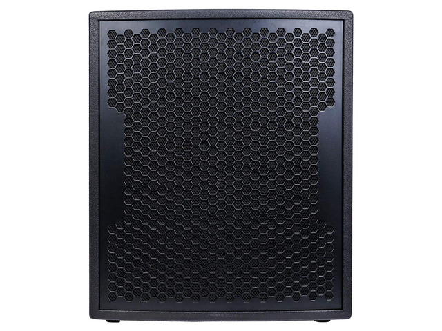 Sound Town 1600 Watts 15" Powered Subwoofer with 2 Speaker Outputs, Plywood Enclosure and 2 Wheels, Black (CARPO-15SPW)