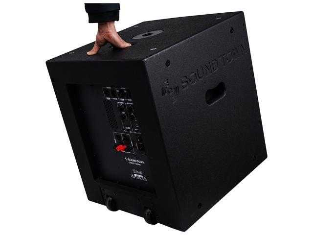 Sound Town 2-Pack 15 3200 Watts Powered PA DJ Subwoofers with Speaker Outputs Plywood Enclosure and Wheels Black (CARPO-15SPW-PAIR) - image 3