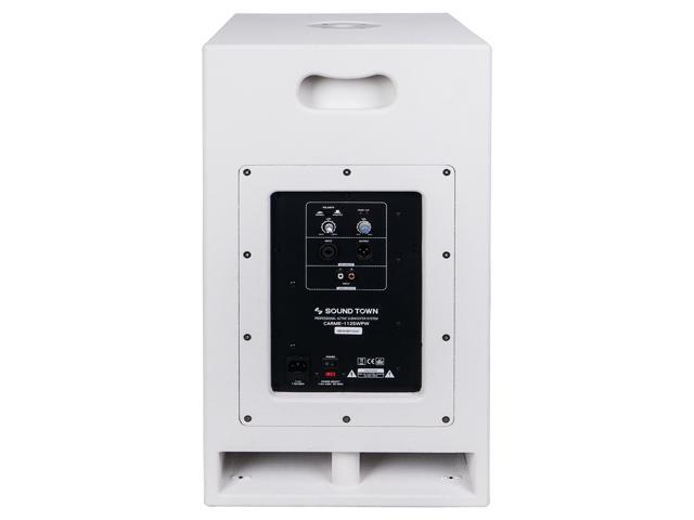 Sound Town 2-Pack 12 800 Watts Powered PA DJ Subwoofers with Folded Horn Design Birch Plywood White (CARME-112SWPW-PAIR) - image 5